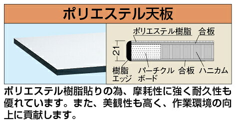 【送料別途】【直送品】サカエ SAKAE 軽量作業台(KHタイプ/ポリエステル天板) W900...