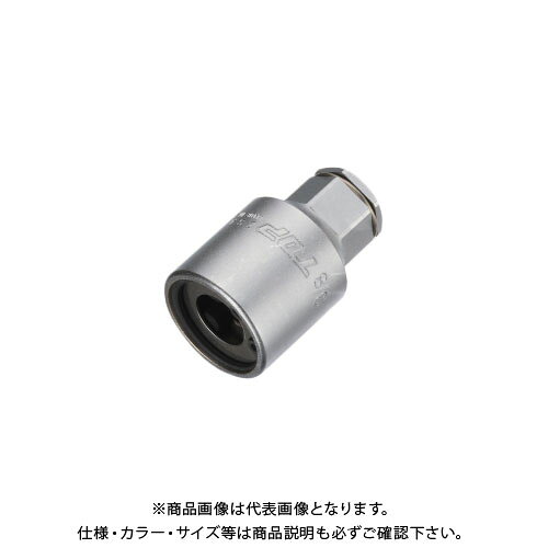 【メーカー】 ●TOP工業(株) 【特長】 ●軽天作業時の吊りボルト着脱に！ ●工具に接続でマルチに使えるアダプタータイプが登場。 ●工具に接続して使用します。 ●対辺17mmの12角ソケット対応で、電動・手動、マルチに使えます。 ●空調関連、電気工事の組立・解体作業に。 ●正転・逆転どちらにも使用できます。 【仕様】 ●適応ネジ径：W3/8"(3分) ●重量：115g ●包装寸法(高×幅×奥/mm)：105×50