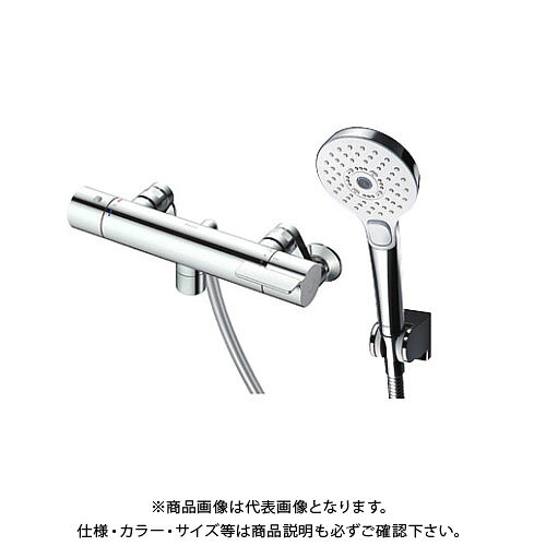 【メーカー】 ●TOTO(株) 【特長】 ●温度調節ハンドルで吐水温度を自動調節できる水栓金具です。(温度目盛は数値表示) ●コンフォートウエーブシャワーは、TOTO独自のノズルで大粒の水玉をスイングしながら勢いよく吐水。スプレーシャワーとミックスすることで、過度な刺激のある浴び心地がありながら、従来品に比べて約35％の節水を実現します。 【仕様】 ●逆止弁 ●メタル ●洗い場専用 ●スパウト：0mm ●本体・ホース接続ねじG1/2 ●シャワーヘッド：コンフォートウエーブ3モードめっき ●ホース：樹脂(シルバー) ●ハンガー：角度調節 ※お客様都合による返品・キャンセルは、いかなる場合もお受けできません。予めご了承下さい。 【関連商品】 TOTO トートー GGシリーズ サーモスタット混合水栓 シャワー専用 コンフォートウエーブ 3モード メッキ 寒冷地用 &nbsp; &nbsp; &nbsp; &nbsp;