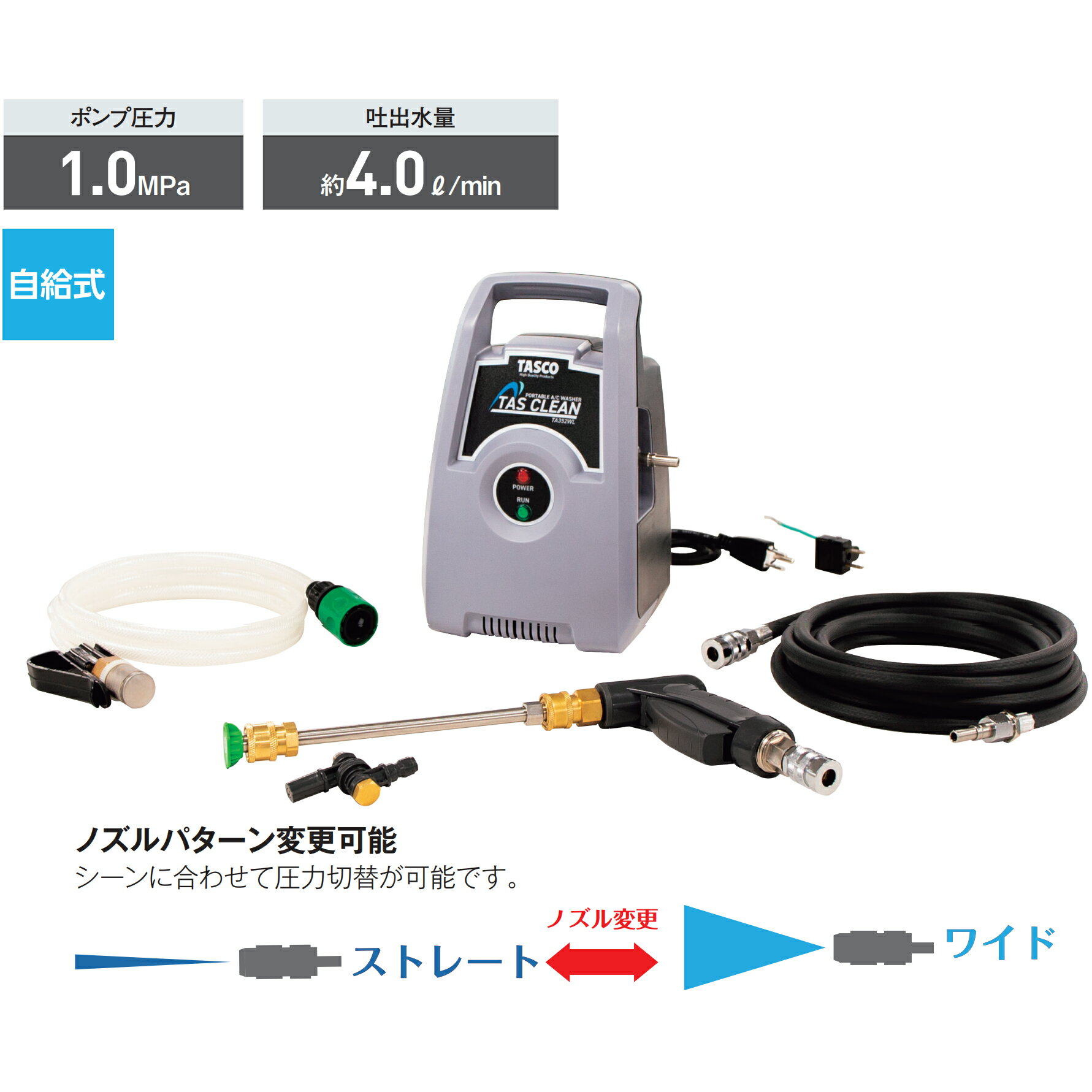 楽天市場】タスコ TASCO ポータブルエアコン洗浄機 TA352WL