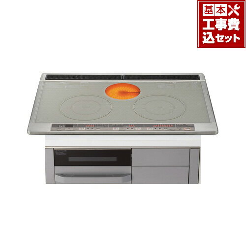 【工事費込セット（商品＋基本工事）】[CS-G318MWS] 三菱 IHクッキングヒーター Mシリーズ 2口IH+RH 幅..