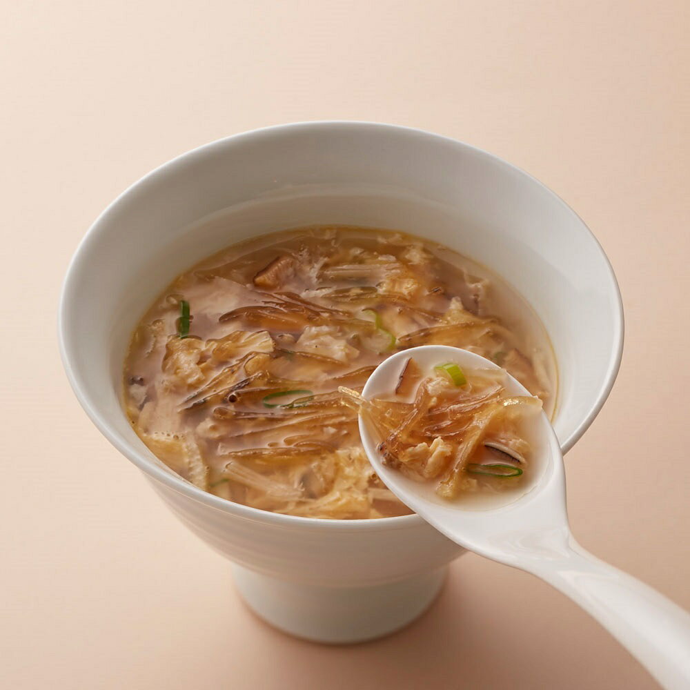 【ふかひれ入りスープ 6袋入】 スープ 簡単 便利 即席 手軽 グルメ だし 本格だし かつお節 鰹節 香り 出汁 具沢山 ふかひれ 和風 フリーズドライ kyuemon-10000015 林久右衛門商店 サンプル画像2