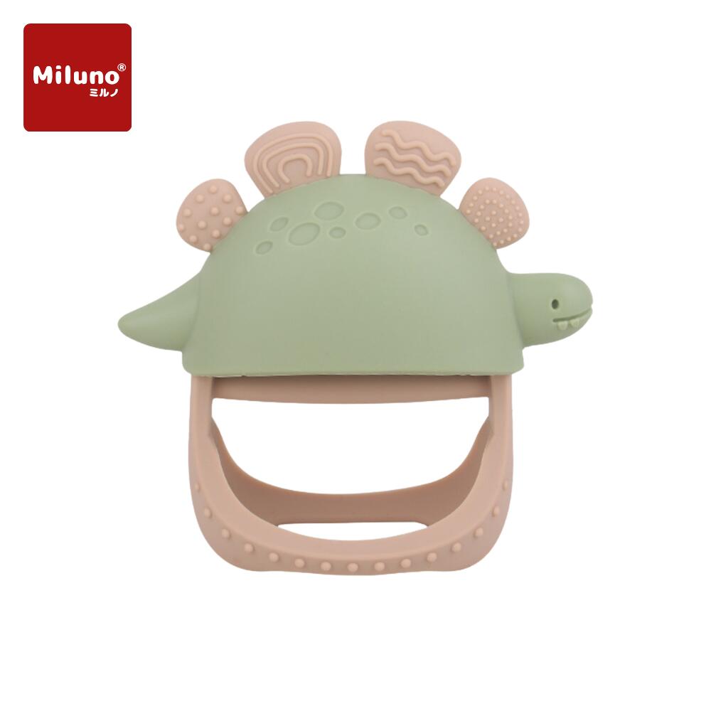 乐天商城 - MILUNO 歯固め おもちゃ 赤ちゃん かみかみ恐竜 落とさないタイプ BPAフリー シリコーン 「分離構造」お手入れ簡単