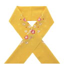 刺繍半衿 洗える ちりめん 山吹色 メール便 l013000247-7