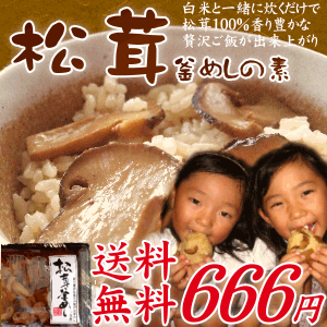 【送料無料】贅沢松茸ご飯の素旬のまつたけが贅沢にたっぷり入った松茸100％の釜めしの素白米と一緒に炊 ...