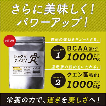 【送料無料】進化したスポーツ飲料「ショクササイズ」スポーツはもちろん、日常の動きを「食」で内側から活かそう！食品屋さんがつくった砂糖不使用のスポーツドリンククエン酸×BCAA(ノンカフェイン) あす楽