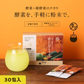 酵素ドリンク 美粉屋みらいのこうそ　分包タイプ(3g×30包入り) レモン味 送料無料 乳酸菌と酵母で発酵させた砂糖不使用の酵素パウダー。携帯用 持ち運び 個包装 分包 美味しい 人気 こうそドリンク ダイエット スリム 食事制限 栄養 サプリメント　粉末