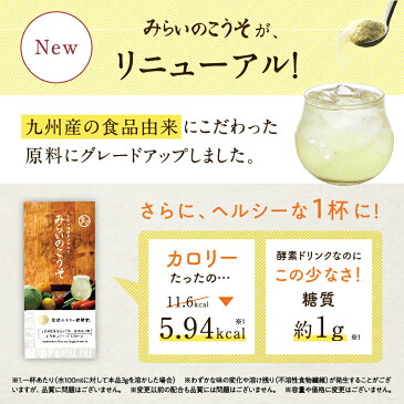 酵素ドリンク 美粉屋みらいのこうそ 分包タイプ(3g×30包入り) 送料無料 乳酸菌と酵母で発酵させた砂糖不使用の酵素パウダー。携帯用 持ち運び 個包装 分包 美味しい 人気 こうそドリンク ダイエット スリム 食事制限 栄養 サプリメント 粉末