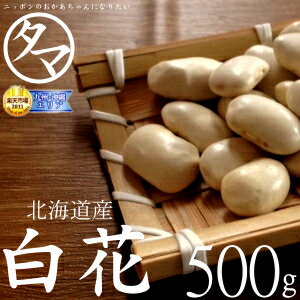 【送料無料】北海道産 白花豆 500g 令和4年産北の大地で育まれた白い輝き！豆の女王“白花豆”ホックホクの食感で上質な甘さのある豆です。無添加 国産 白花豆Made in japan natural White beans 健康食品 無添加食品 ギフト 自然食品