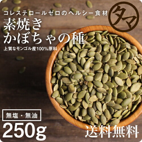 【送料無料】ローストかぼちゃの種 250g無塩・無油の素焼きかぼちゃの種サクッと香ばしい、コレステロールゼロのヘルシー食材。大変希少な大粒の内モンゴル自治区産パンプキンシードを100％使用【パンプキンシード】【無添加 食用】【ハロウィン】