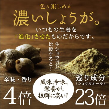 【送料無料】みらいのしょうが 九州産 黄金＆熟成黒しょうが粉末(生姜粉末)ブランド黄金生姜使用 国産生姜粉末|しょうがパウダー ウルトラ蒸しショウガ 蒸し生姜パウダー 乾燥ショウガ 無添加 乾燥生姜 ジンジャーパウダー　温活 冷え対策