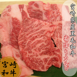 宮崎県産黒毛和牛霜降りカルビ250g