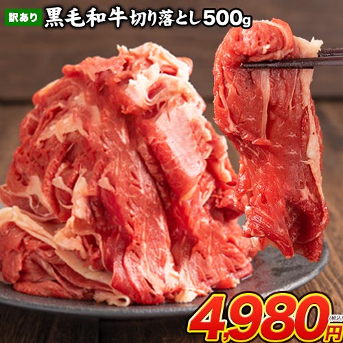 黒毛和牛 切り落とし こま切れ肉 送料無料 メガ盛り 500g 便利な真空パック 九州産 国産 小間切れ 細切..