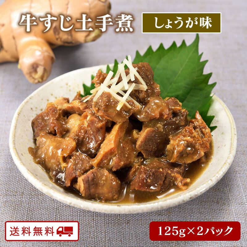 【ポイント2倍&クーポン配布中】牛すじどて煮 生姜味 125g x 2パック 煮物 レトルト 常温 長期保存 牛すじ 土手煮 送料無料 牛すじ煮込み グルメ 食品 買い回り 買いまわり ポイント消化 食料 備蓄 避難 プレゼント 温めるだけ レンジ 登山 キャンプ