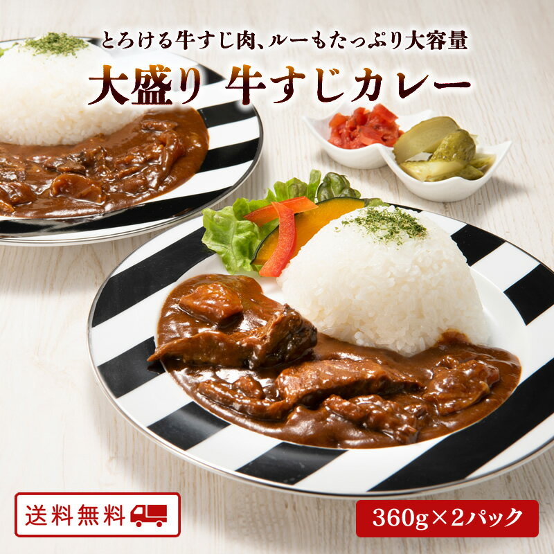 【クーポン配布中】＼美味しさお届け／ 大盛 博多仕込み 牛すじカレー 360g×2パック 国産 レトルト B級グルメ ご当地グルメ 常温 保存 送料無料のサムネイル