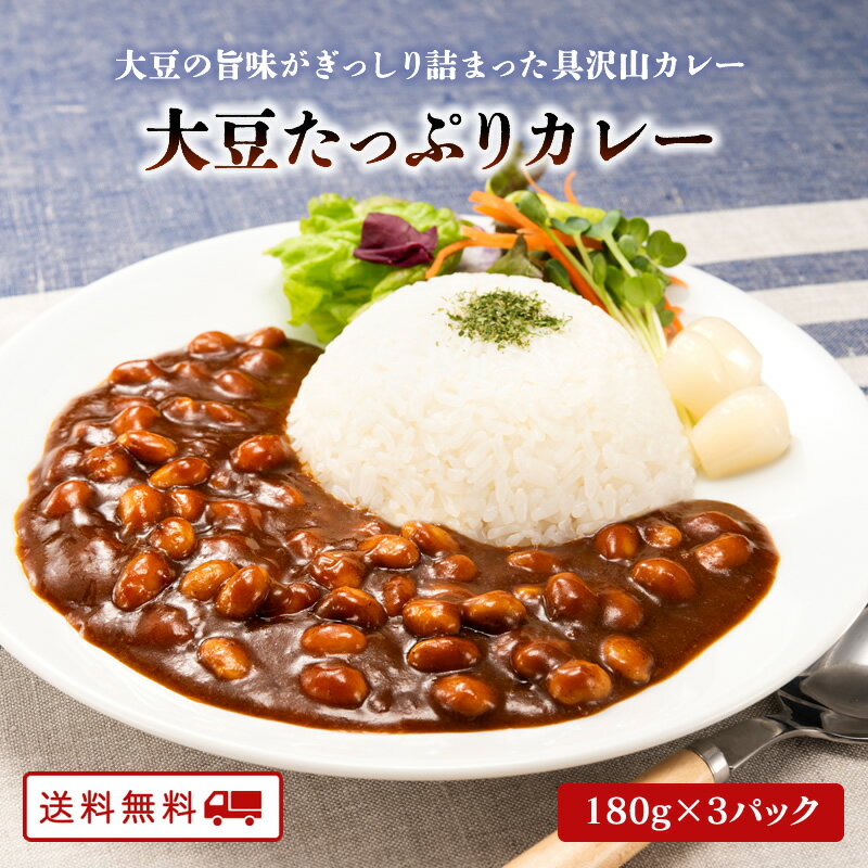 【クーポン配布中】＼美味しさお届け／ 大豆たっぷりカレー 180g×3パック 九州産 大豆 レトルト B級グルメ ご当地グルメ 常温 保存 送料無料のサムネイル