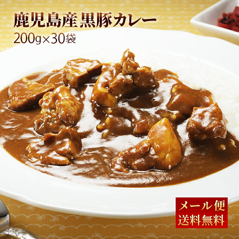 【クーポン配布中】＼美味しさお届け／ 九州のごちそう便特製 黒豚カレー200g x 30パック レトルト カレー 常温保存 博多 惣菜 レトルトカレー スパイス カレールー ポイント消化 ギフト ご当地グルメ 詰め合わせ B級グルメ 業務用 ポイント消化 送料無料