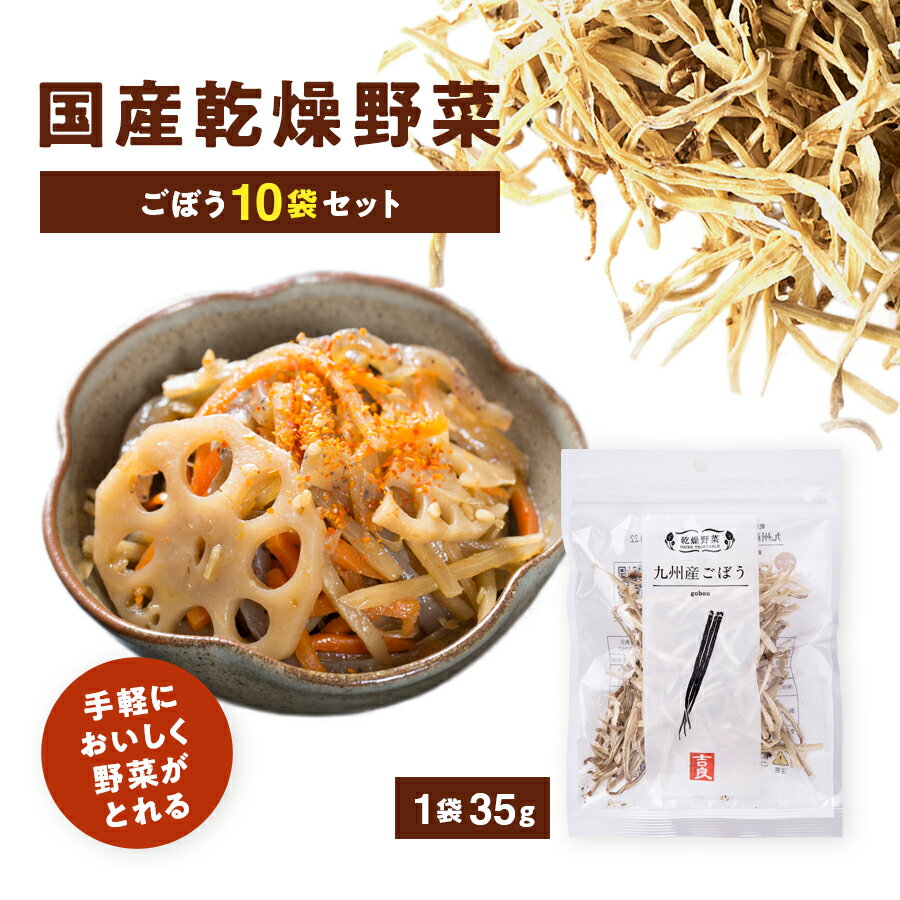 九州産乾燥野菜 ごぼう 10袋セット お味噌汁にはもちろん ラーメン サラダ 炊き込みご飯にも◎【保存食 ..