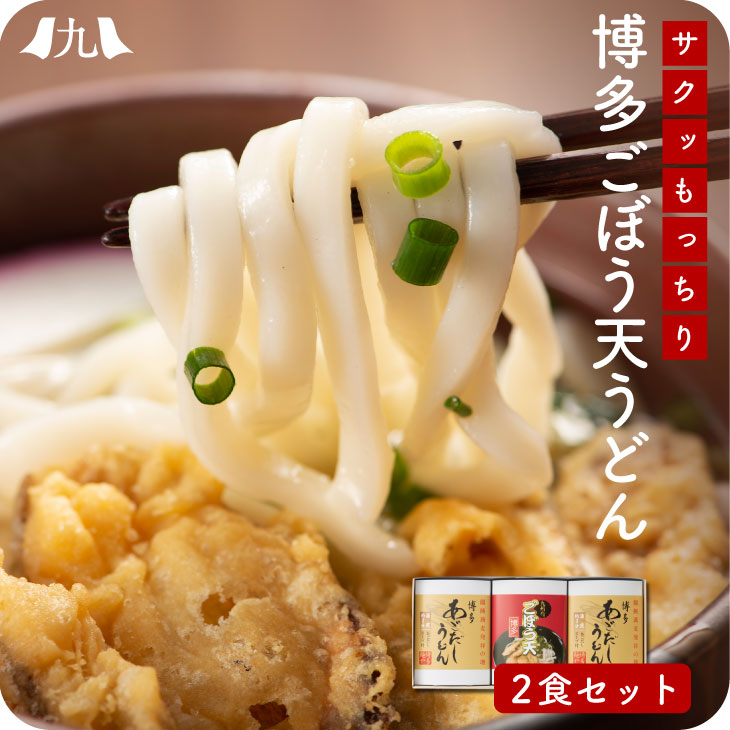 【送料無料】 博多ごぼう天うどん 2人前 うどん ごぼう天 あごだし つゆ付き 九州 福岡 ごぼ天うどん 天ぷらうどん ソウルフード 柔らか 麺 焼きあご 黄金色 スープ うどんセット ギフト 贈り物 プレゼント お年賀 お歳暮 お返し 土産 郷土料理