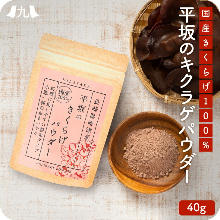 「平坂のきくらげパウダー 40g」 国産 きくらげ 木耳 農薬不使用 ポスト投函 メール便 粉末 健康 栄養 九州 お取り寄せ グルメ お試し 送料無料