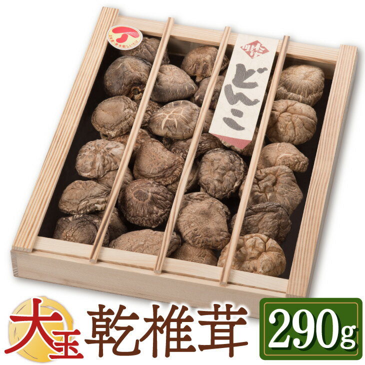 大玉どんこ 干ししいたけ 290g 木箱入 無農薬 国産 肉厚 どんこ 椎茸 無農薬 乾燥 シイタケ 原木栽培 干し椎茸 乾燥椎茸 きのこ 九州 お取り寄せ グルメ ギフト プレゼント 贈り物 送料無料 内祝い お祝い 御礼