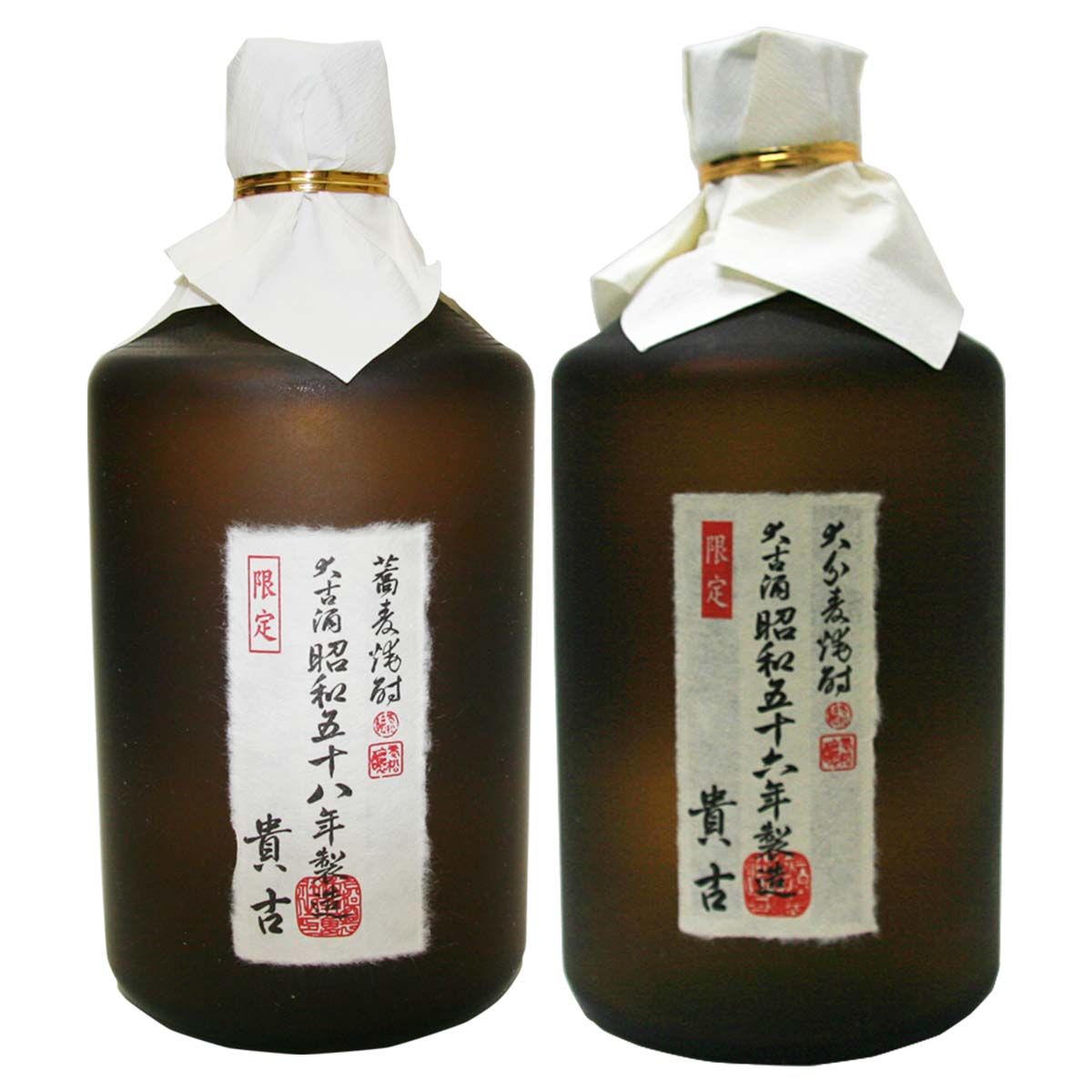 貴古 麦33° 蕎麦28°720ml 麦焼酎　貴古昭和60年製造の麦焼酎です。白麹仕込みで常圧蒸留したものの長期熟成酒です。 本当に時間とは素晴らしいもの。お陰様で極めて美味です。蕎麦焼酎　貴古大分生産としては極めて珍しい蕎麦焼酎を昭和から平成と長い長い航海の時刻(とき)を経て製品化された貯蔵熟成品です。 老松酒造 老松酒造は大分県日田地方にあります。創業は寛政元年（1789）と古く、大分を代表する老舗蔵の一つです。 日本酒蔵としても有名な老松酒造ですが、1970年より粕取焼酎の樽熟成、また遠赤外線による熟成、原材料の選別、蒸留方法および冷却ろ過などの技術、樽の積み換えなどさまざまな組合せのテストを行い、深みのある落ち着いた熟成焼酎を造ります。 蕎麦焼酎28°貴古 720ml 商品名 蕎麦焼酎28°貴古 容量 720ml 種類 蕎麦焼酎 度数 28度 蔵元 老松酒造 商品の特性上、品切れの場合はご容赦ください。