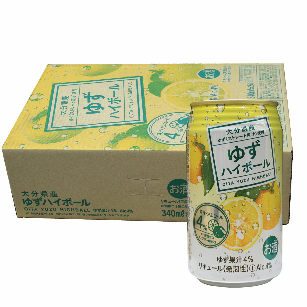 ゆずハイボール-大分特産ゆずのハイボール- ゆずハイボール 340ml×24本 大分県産ゆず果汁を4％使用した、アルコール度数4％のハイ ボールです。※糖質ゼロ、プリン体ゼロ！ 商品名 ゆずハイボール（ゆずハイボール） 内容量 340g×24本 原材料 ゆず果汁（大分県産）、アルコール、水溶性食物繊維、炭酸ガス、香料、酸味料 &nbsp;株式会社ジェイエイフーズおおいた 産地 大分 ※こちらの商品は全体包装を選ぶことは出来ません。 ケース単位での個別包装のみ対応しております。 ご了承くださいませ。