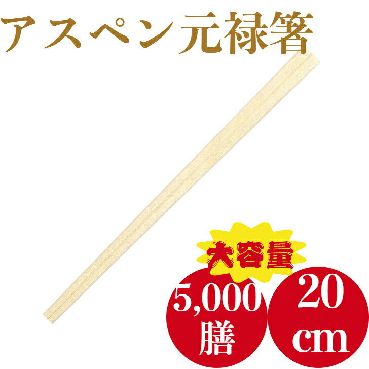 九州紙工 割り箸 裸箸 アスペン元禄 5,000膳 使い捨て 業務用 飲食店