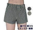 トランクス 綿麻ギンガムチェック 九州屋 M L LL 綿70% 麻30% 締め付けないゴム パンツ 肌着 男性下着 インナーウェア 下着 日本製下着 ブリーフ...
