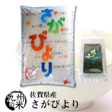 （送料無料） （令和元年産新米）有明海苔セット【無洗米】 （1等米）佐賀県産さがびより 5kg（全国食味ランキング【特A】9年連続受賞）