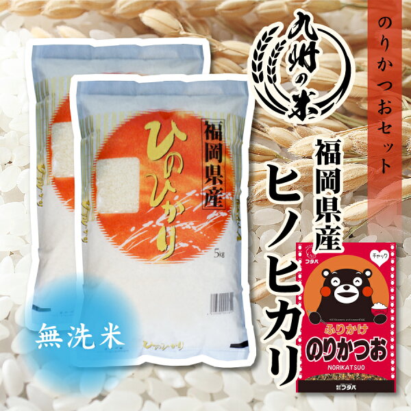 【令和5年産】送料無料 無洗米 ふりかけセット 福岡県産ヒノヒカリ 10kg（5kg×2袋）