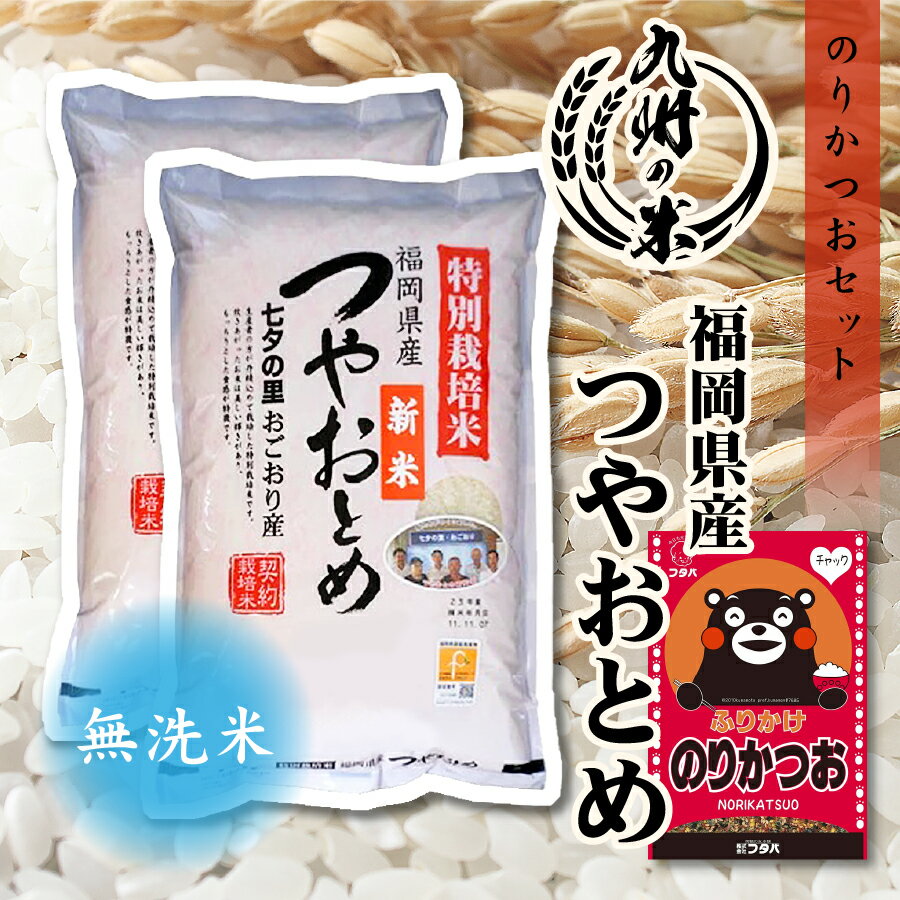 【令和5年産】送料無料 無洗米 ふりかけセット特別栽培米 福岡県産つやおとめ 10kg（5kg×2袋）