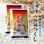 【お買い物マラソン当店ポイント2倍】【令和5年産】送料無料 無洗米 【4年連続特A受賞】福岡県産元気つくし10kg（5kg×2袋）