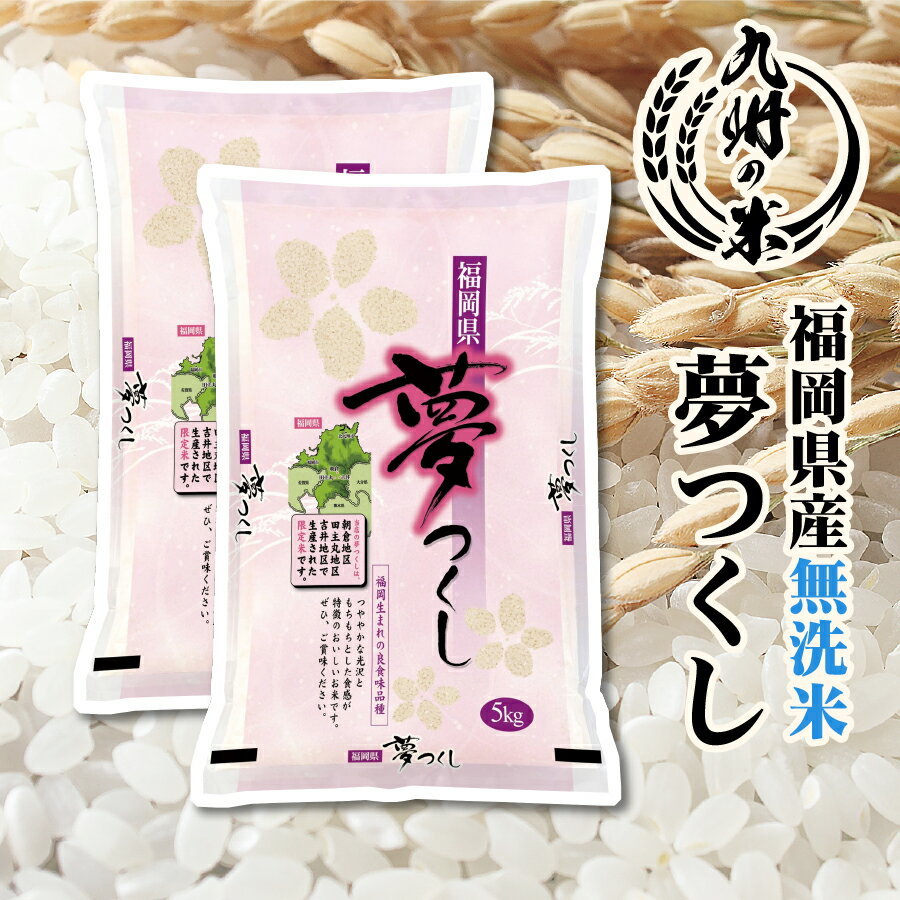 【令和5年産】送料無料 無洗米 福岡県産夢つくし10kg（5kg×2袋）