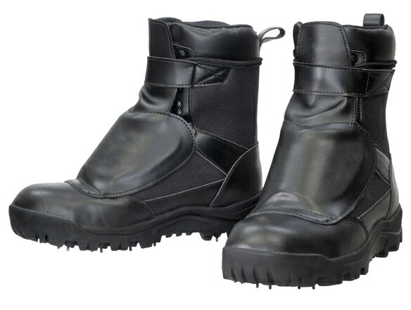 荘快堂甲ガード付スパイクシューズ RV-202G 黒 24.5-30cm 編上式半長靴　鋼製先芯　森林作業 斜面作業