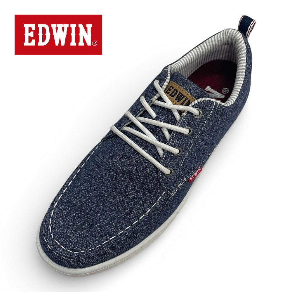 乐天商城 - 【軽量】EDWIN エドウィンfu EDW7054 スニーカー メンズ 25.0cm-27.0cm 2026新製品 履きやすい 疲れにくい カジュアルシューズ 黒 ローカット 紳士靴 おしゃれ 通勤 ウォーキング　散歩 ネイビー 3E