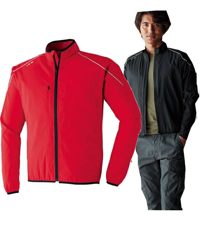 乐天商城 - Asahicho ストレッチカラーブルゾン 0021 16　レッド SS-6L　(旭蝶繊維)(送料無料)