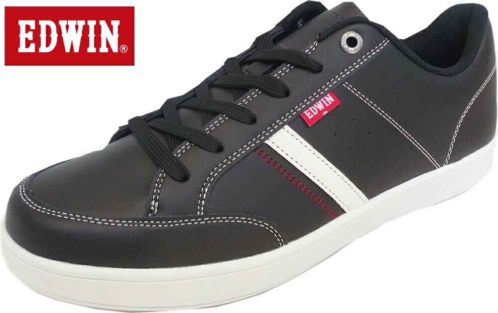 fuエドウィン EDW-7053 ブラック EDWIN　送料無料　紳士スニ−カー メンズ 25-28cm スニーカー