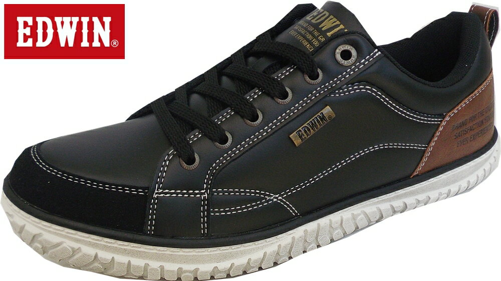 fuエドウィン EDW-7769 ブラック EDWIN　送料無料　紳士スニ−カー メンズ 25-28cm スニーカー