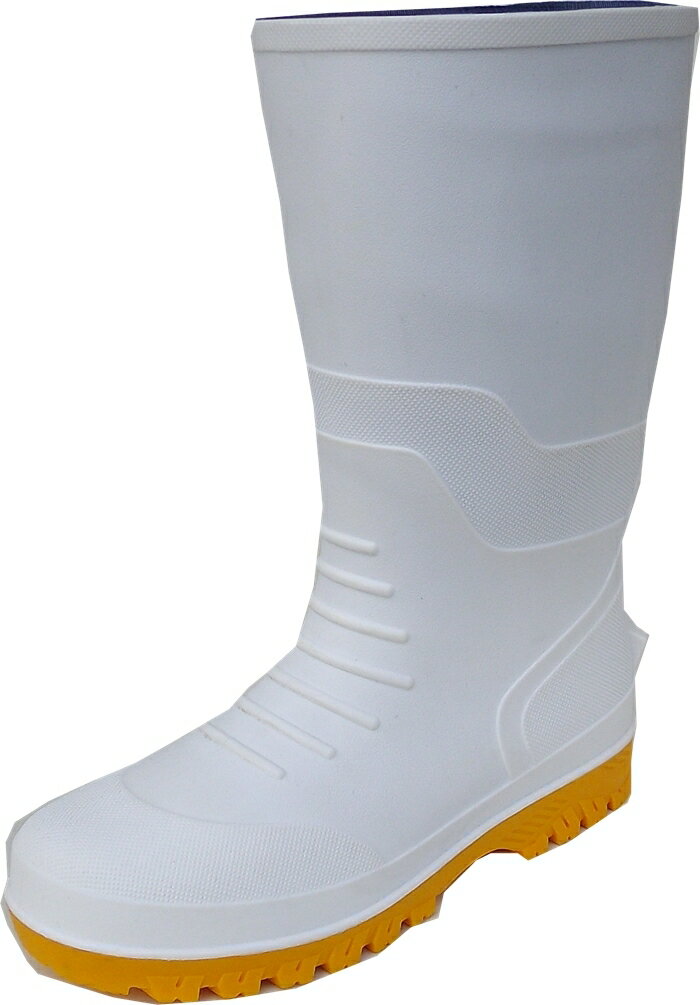 福山ゴム ガロアTP-200 ( ホワイト )紳士耐油長靴 先芯なし 動植物耐油（完全防水)ブーツ 25.0-28.5cm