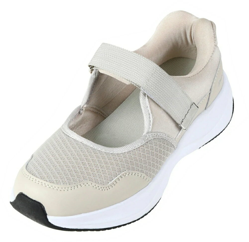 乐天商城 - Pure Walkerハンズフリーシューズ PW1700 ベージュ 22.5cn-25cmシード スニーカー ピュアウォーカー 靴(レディース)