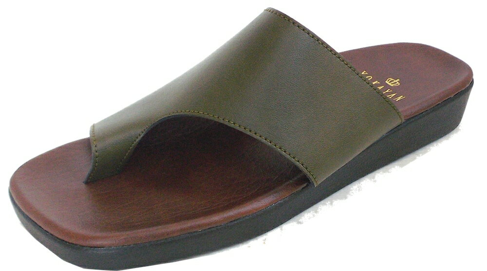 【在庫処分数量限定】美杉 紳士 合皮サンダル 9301 グリーン　L(26.0-26.5cm)　指付きベンハー 日本製..