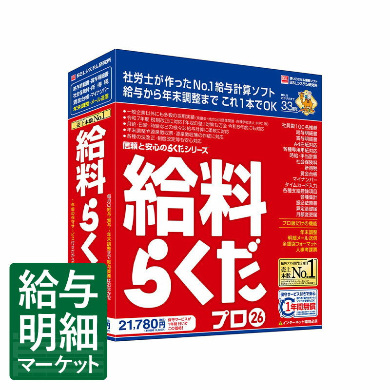 給料らくだプロ26 BSLシステム研究所 BSLソフト 給与計算