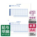 6151-A15(5101後継品) 単票シール式支給明細書 OBC 奉行サプライ 給与奉行 300枚入 単票用紙 レーザープリンタ対応【サンプル提供可】
