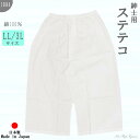 ステテコ メンズ 単品 綿100% 前ひらき 白色 日本製 LL 3L 大きいサイズ すててこ 紳士 男性【メール便】