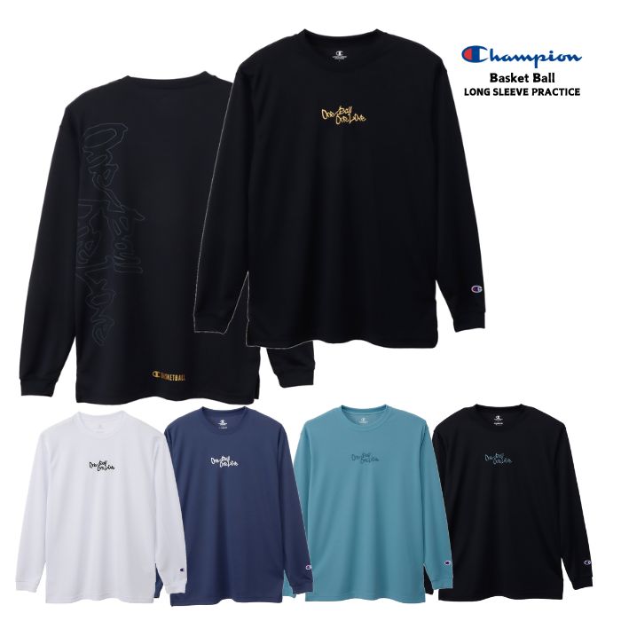 Champion ロングスリーブTシャツ C3-EB430 チャンピオン 長袖 バスケットボール バスケ 練習着 吸汗速乾 UVカット 抗菌防臭 One Ball One Love