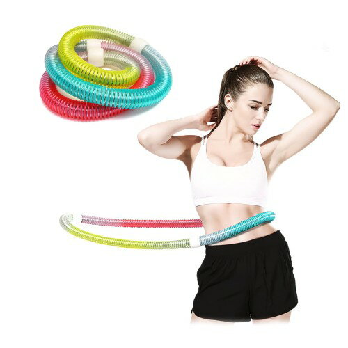 フラフープ ダイエット用 折りたたみ式 脂肪燃焼 PVC 大人用 ソフトスプリング ポータブル ウェイト付き ウエスト 背中 脚 胸 エクササイズ 筋トレ シェイプアップ ストライン訓練 トレーニング機器 多機能 フィットネス 収納簡単 省スペース 室内 公園用 男女兼用 (1.5KG)