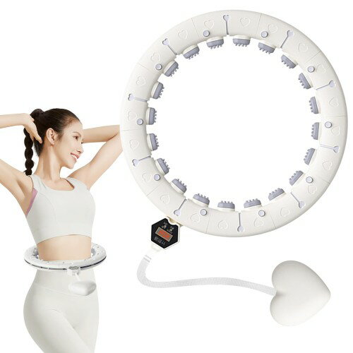 雲見 フラフープダイエット用 スマートフラフープ フラフープ 大人 子供兼用 運動器具 落ちないフラフープ 組み立て式 分解が簡単 サイズ調整可能 大型ディスプレイ スマートカウンター 体幹トレーニング 脂肪燃焼 ピラティス 直径約65~110CM