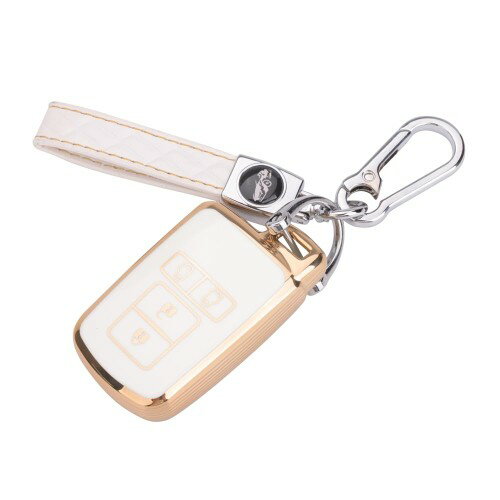 楽天ケーズショップKinotaka トヨタ車用 TPU製スマートキーケース 4つボタン 80系ヴォクシー ノア ハリアー60系 エスクァイア アルファード シエンタ クラウン オーリス カムリ キーカバー （スタイルA, ホワイト）