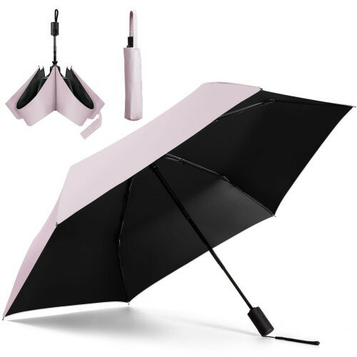 日傘 折りたたみ傘 UVカット 100 完全遮光 遮熱 軽量 ワンタッチ自動開閉 逆戻り防止安全式 UPF50+ 日焼け防止 熱中症対策 肌を優しく守る 大きめ 耐風撥水 日傘兼用雨傘 レディース/メンズ/子供/大人兼用 収納ポーチ付き コンパクト 携帯便利 ギフト プレゼント (ピンク)